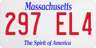 MA license plate 297EL4