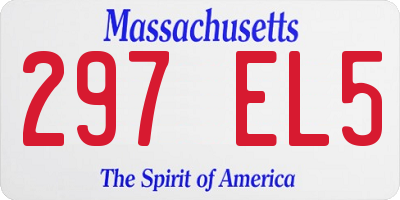 MA license plate 297EL5