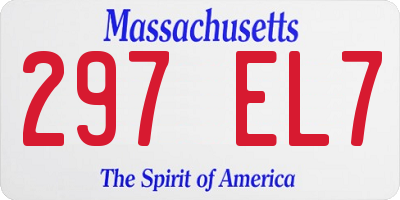 MA license plate 297EL7