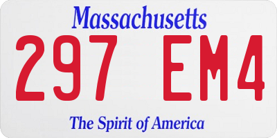 MA license plate 297EM4
