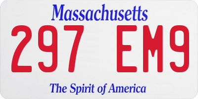 MA license plate 297EM9