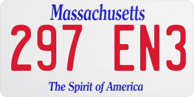 MA license plate 297EN3