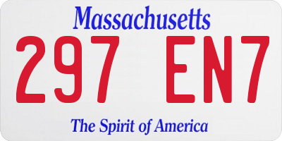 MA license plate 297EN7