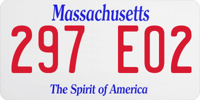 MA license plate 297EO2