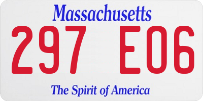 MA license plate 297EO6