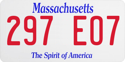 MA license plate 297EO7