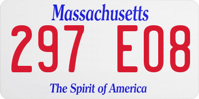 MA license plate 297EO8