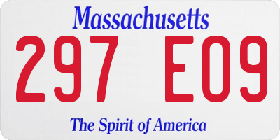 MA license plate 297EO9