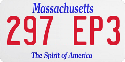 MA license plate 297EP3