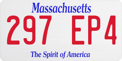 MA license plate 297EP4