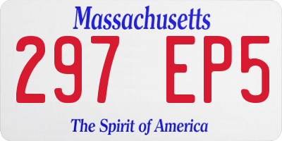 MA license plate 297EP5