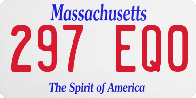 MA license plate 297EQ0