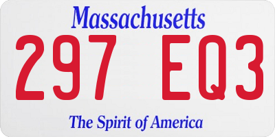 MA license plate 297EQ3