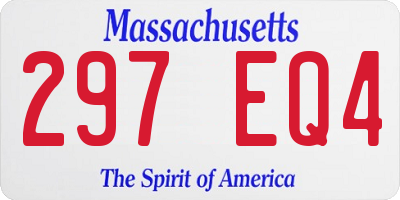 MA license plate 297EQ4