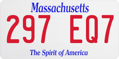 MA license plate 297EQ7
