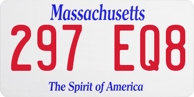 MA license plate 297EQ8