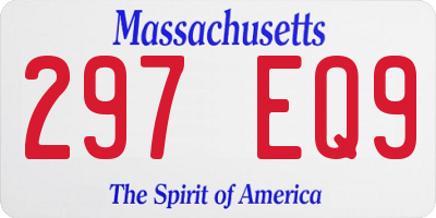 MA license plate 297EQ9
