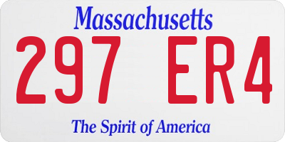 MA license plate 297ER4
