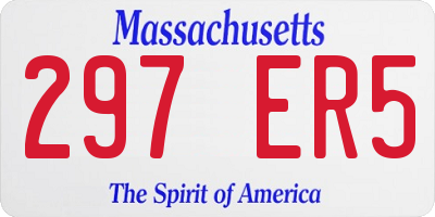MA license plate 297ER5