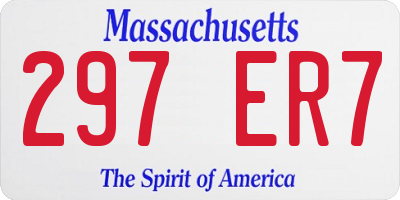 MA license plate 297ER7