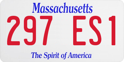 MA license plate 297ES1