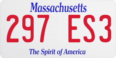 MA license plate 297ES3