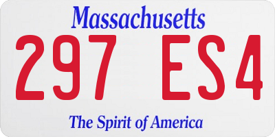 MA license plate 297ES4
