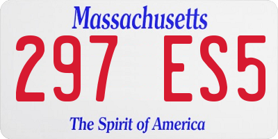MA license plate 297ES5