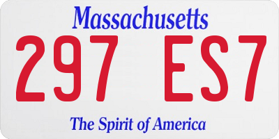 MA license plate 297ES7