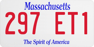 MA license plate 297ET1