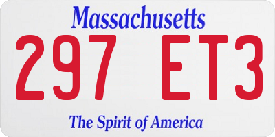 MA license plate 297ET3