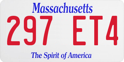 MA license plate 297ET4