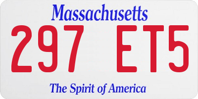 MA license plate 297ET5