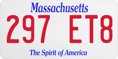 MA license plate 297ET8