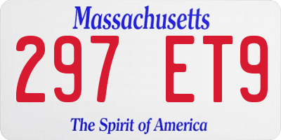 MA license plate 297ET9