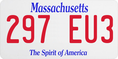 MA license plate 297EU3