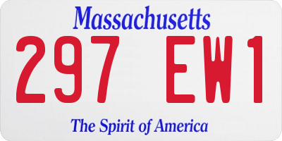 MA license plate 297EW1