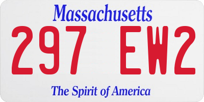 MA license plate 297EW2