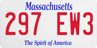 MA license plate 297EW3