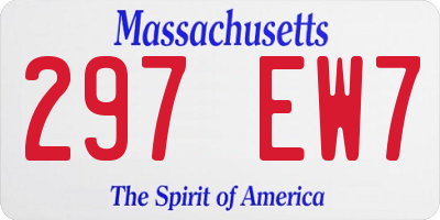 MA license plate 297EW7