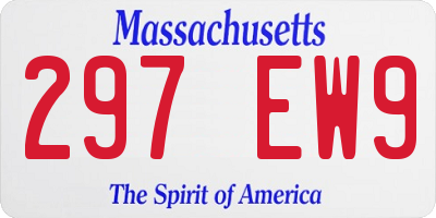 MA license plate 297EW9