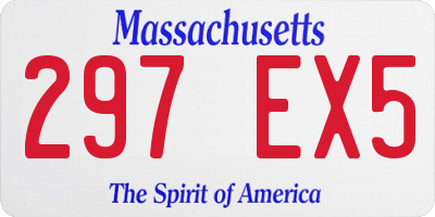 MA license plate 297EX5