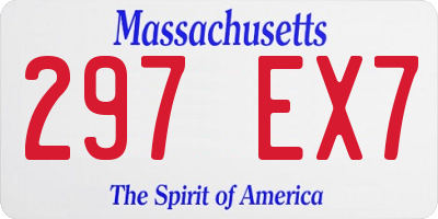 MA license plate 297EX7