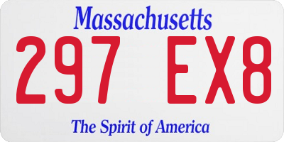MA license plate 297EX8