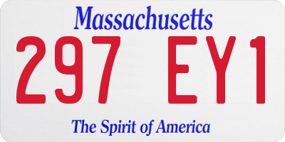 MA license plate 297EY1