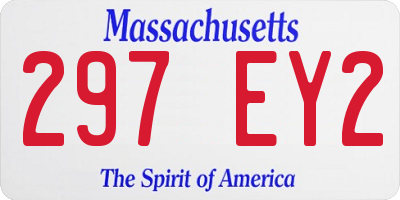 MA license plate 297EY2