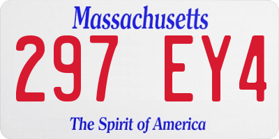 MA license plate 297EY4