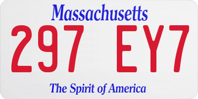 MA license plate 297EY7