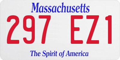 MA license plate 297EZ1