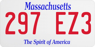 MA license plate 297EZ3
